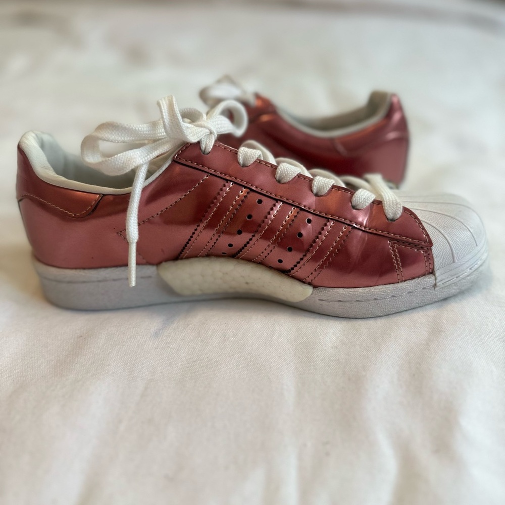 Adidas Women's Sneakers in Metallic Pink and White - Picture 6 of 7